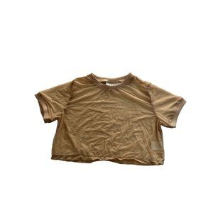 Women’s Short Sleeve Cropped Tee in Tan